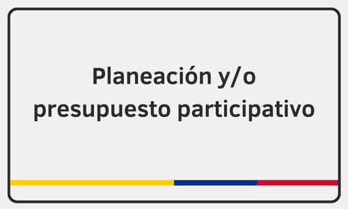 Planeacion y/o presupuesto participativo