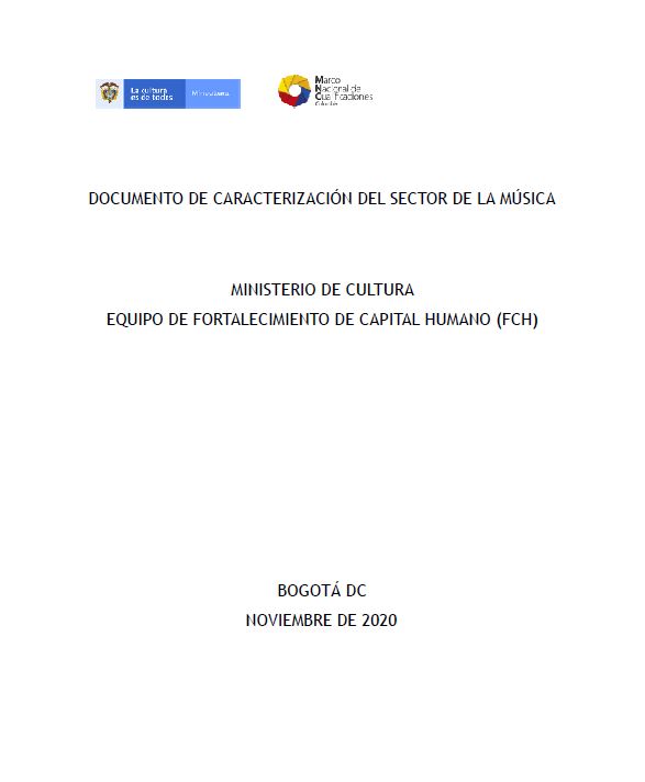 DOCUMENTO DE CARACTERIZACIÓN DEL SECTOR DE LA MÚSICA